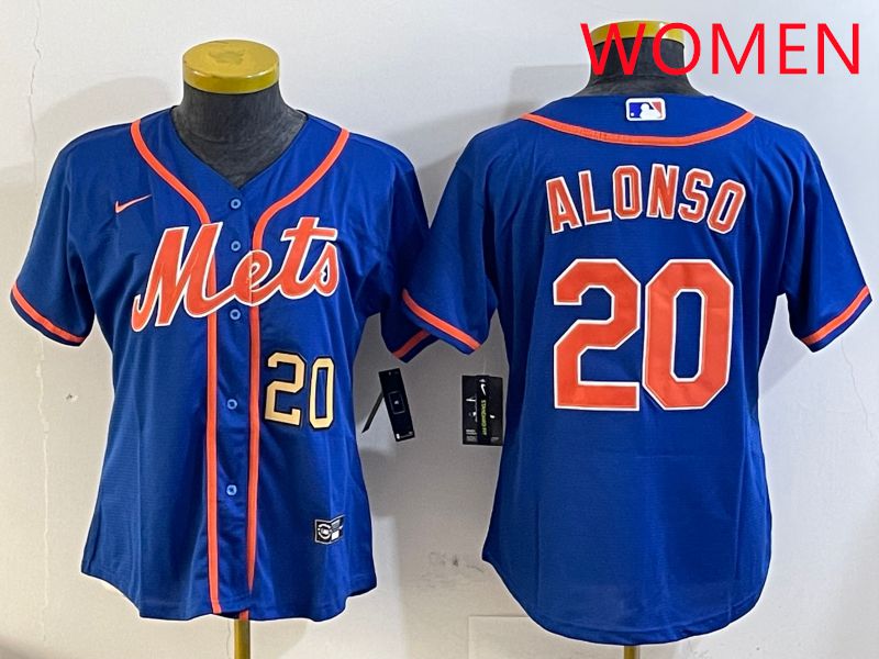 Women New York Mets #20 Alonso Blue Game Nike 2025 MLB Jersey style 3->seattle mariners->MLB Jersey